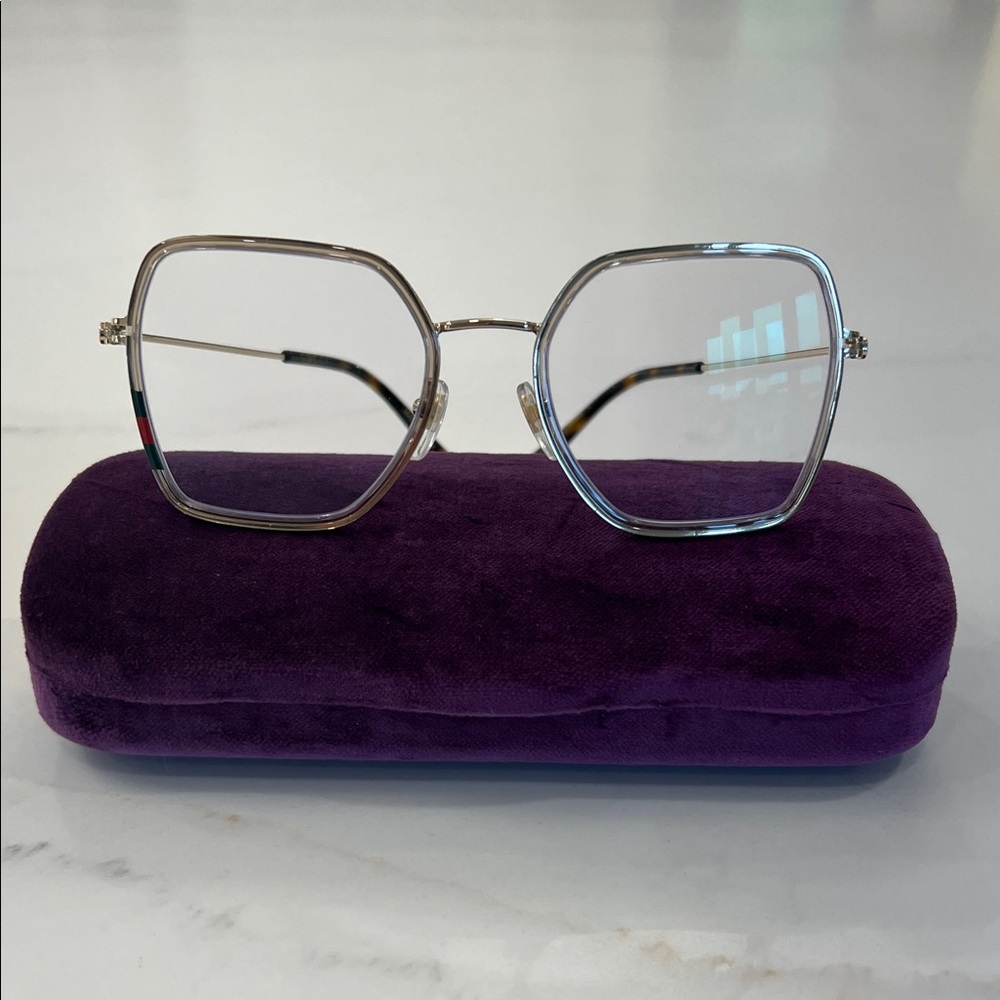 Gucci GG18500 Yellow-Gold-Transparent Eyeglasses